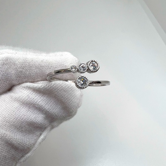Sale $12! Sterling Silver Adjustable Cz Ring - Picture 5 of 16